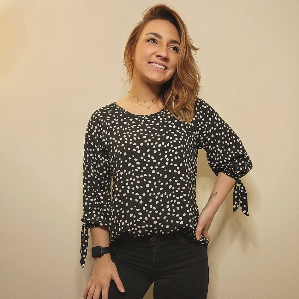 Black and White Polka Dot Blouse